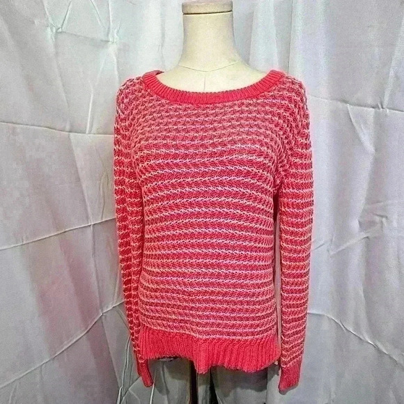GAP Brand - Women's Cable Knit Sweater in White/Pink - Size XS - Picture 1 of 4